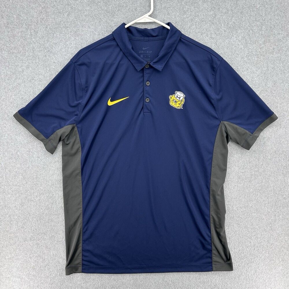Michigan Wolverines Nike Dri-Fit Mascot Head Logo Golf Polo Shirt Mens XL